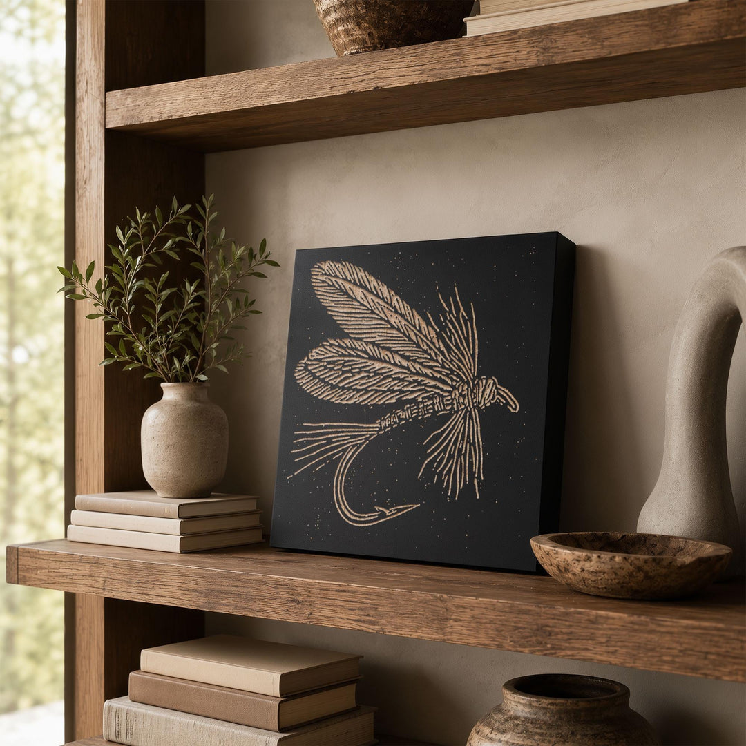 Classic Hand-Tied Fly Engraved Wood Panel