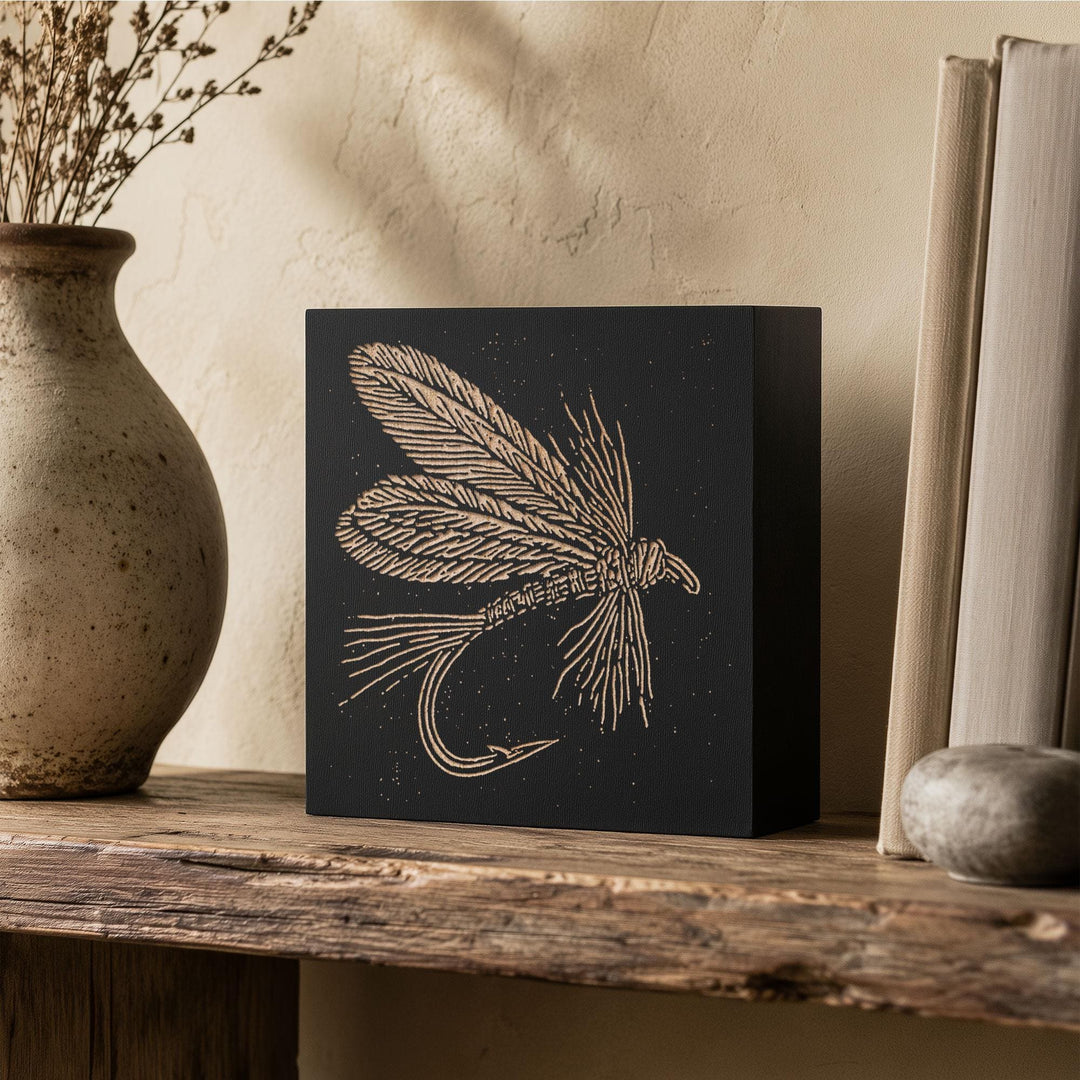 Classic Hand-Tied Fly Engraved Wood Panel