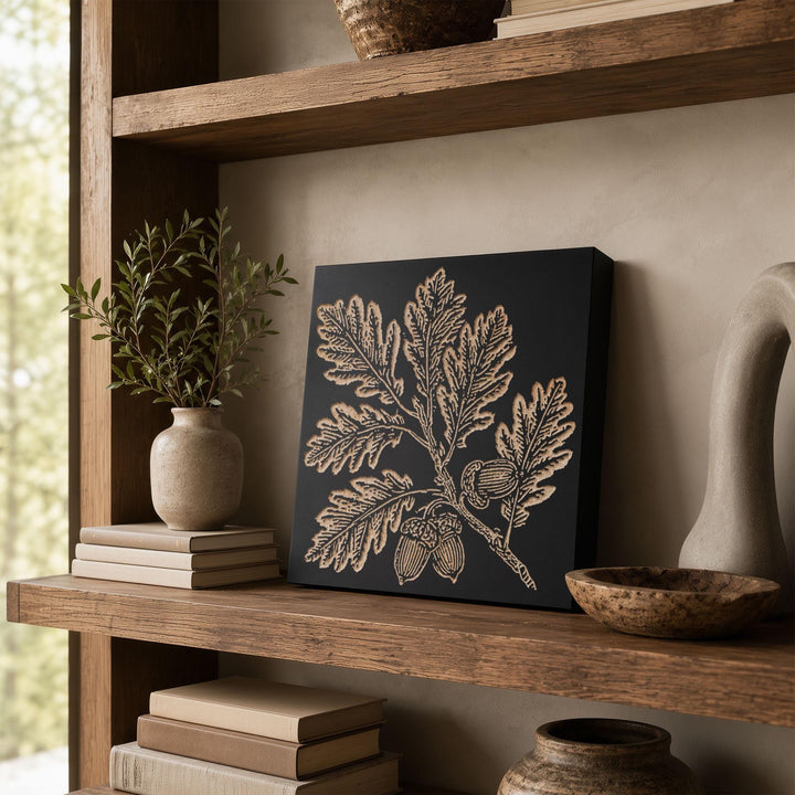 Oak Branch with Acorns Engraved Wood Panel