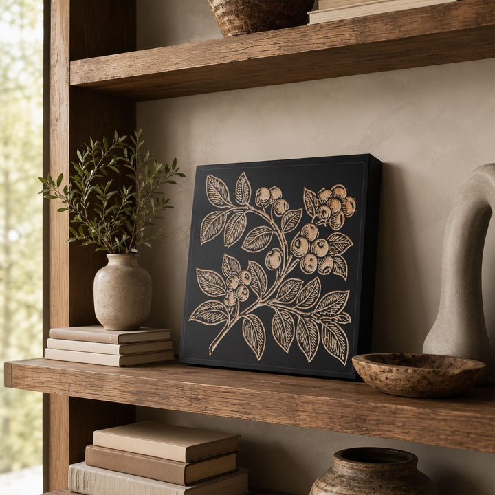 Wild Blueberries Engraved Wood Panel
