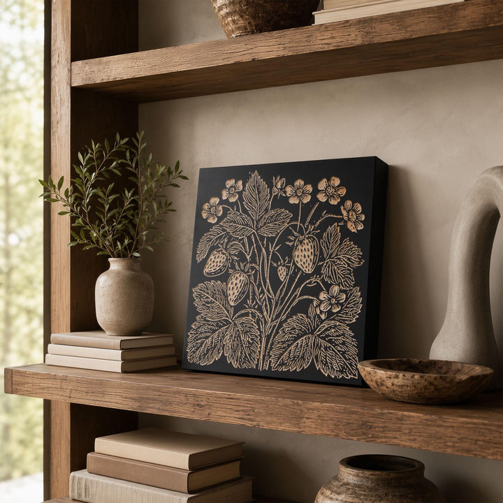 Wild Strawberries Engraved Wood Panel