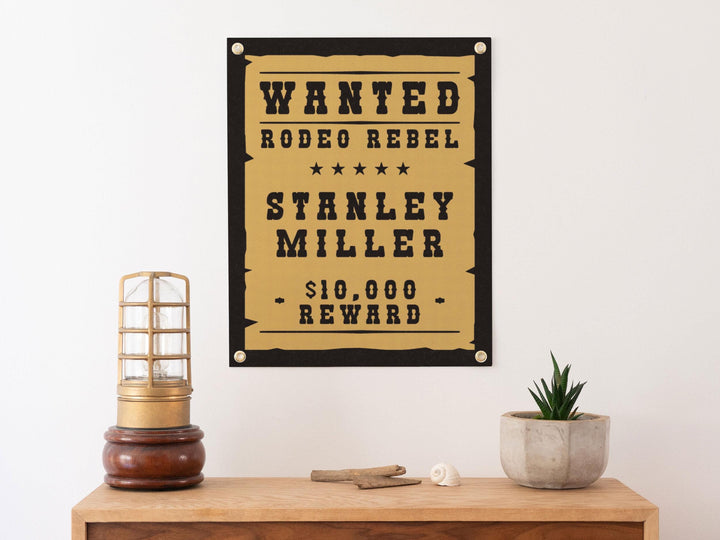 Custom Wanted Rodeo Rebel Banner