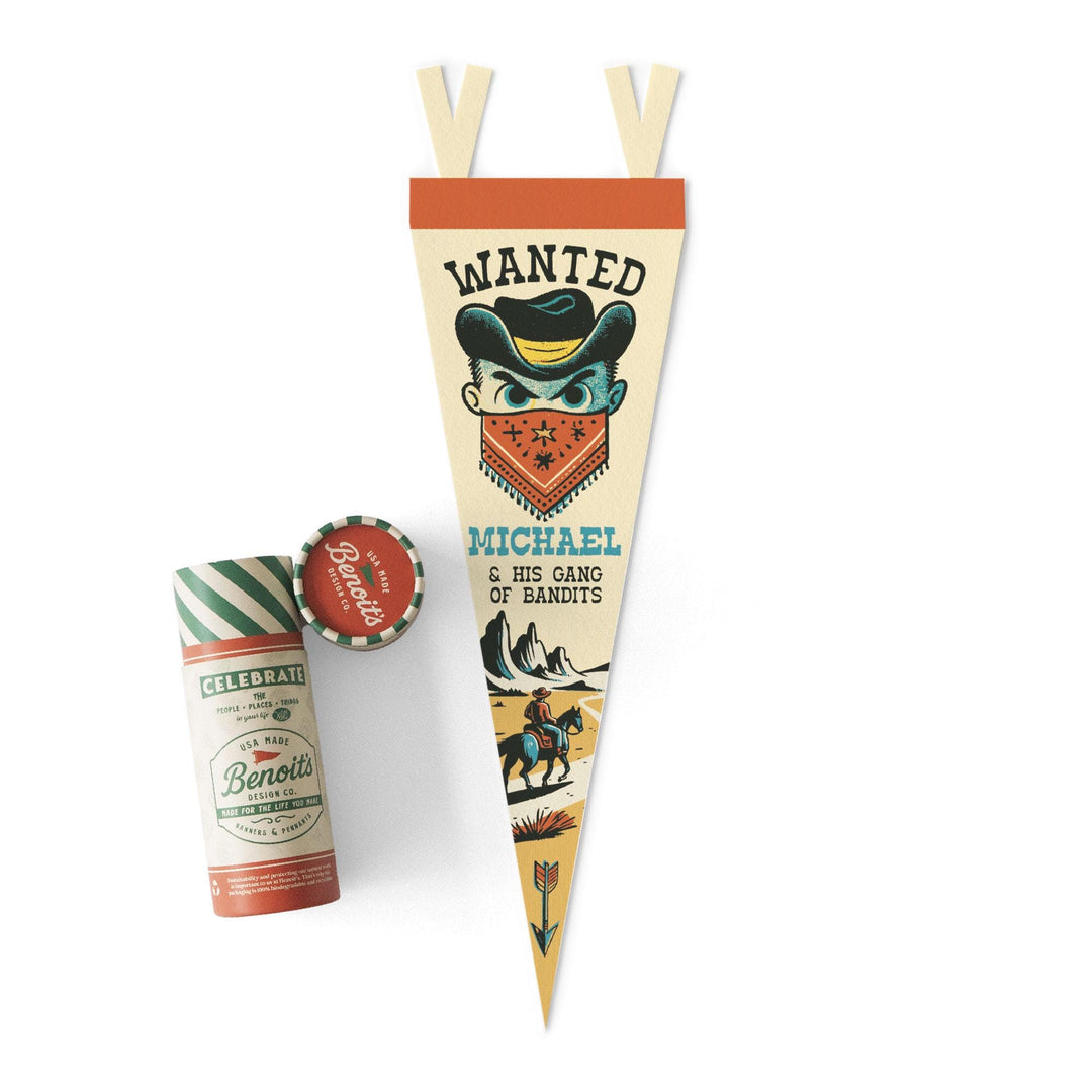 Custom Wanted Bandit Pennant