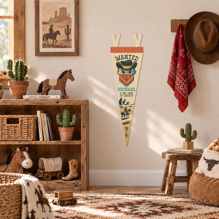 Custom Wanted Bandit Pennant