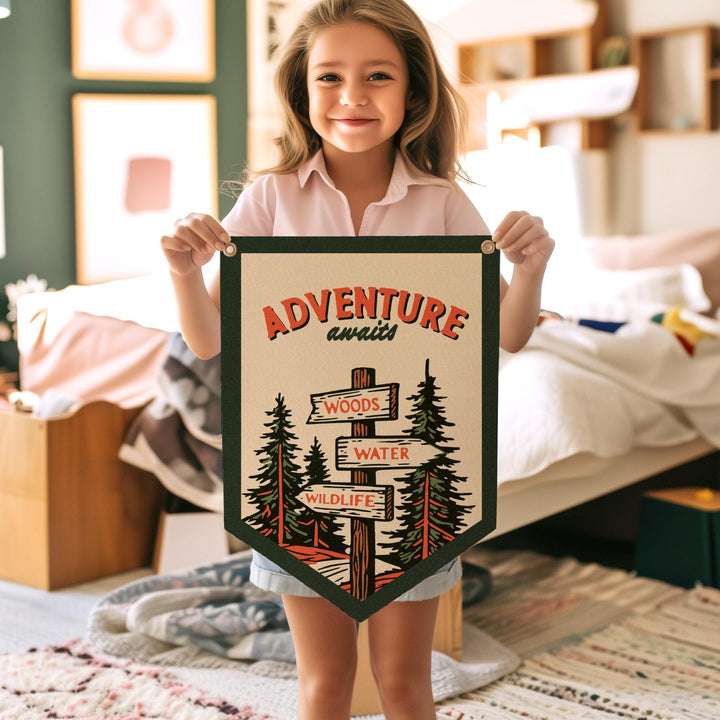Adventure Awaits Camp Flag