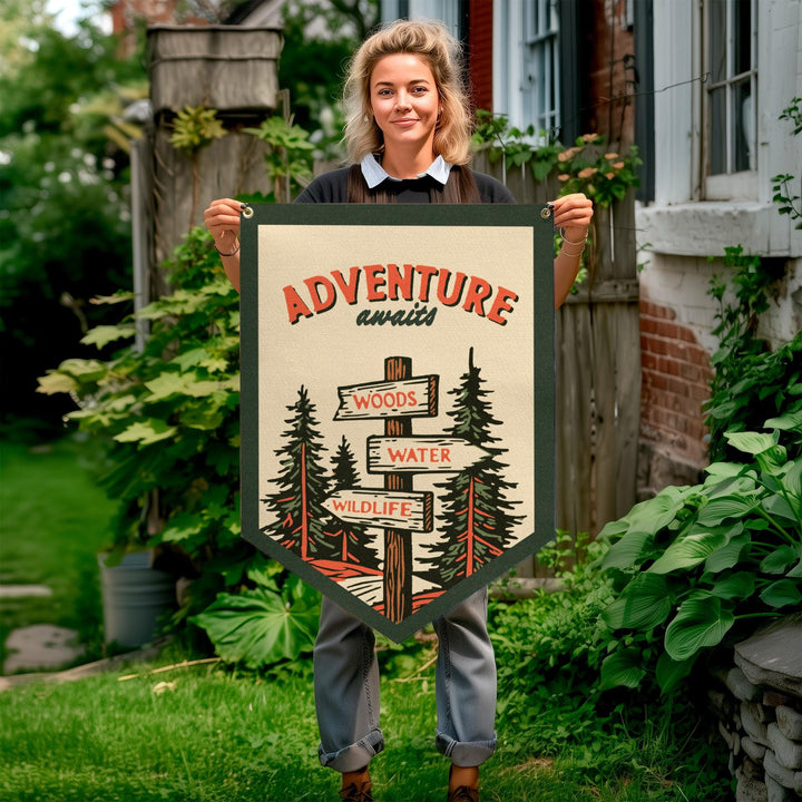 Adventure Awaits Camp Flag