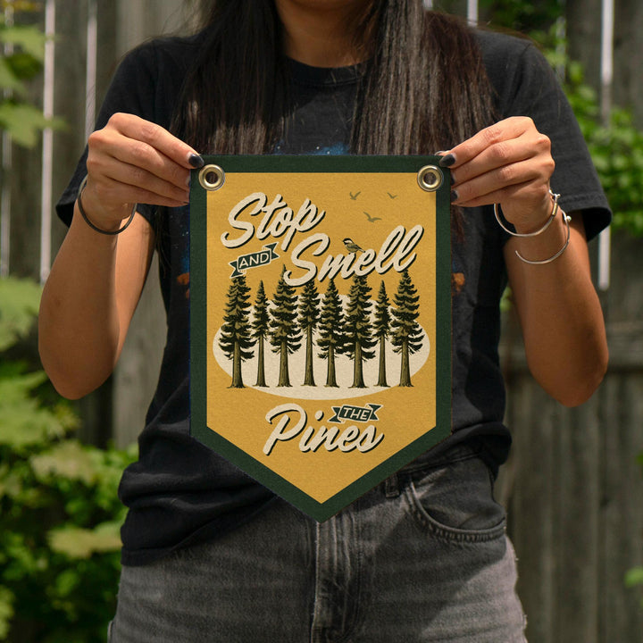 Stop And Smell The Pines Camp Flag