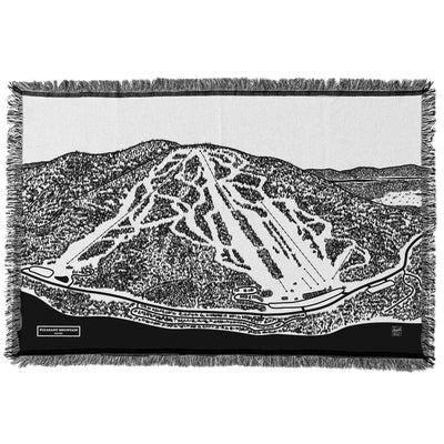 Pleasant Mountain, Maine Ski Trail Map Blankets