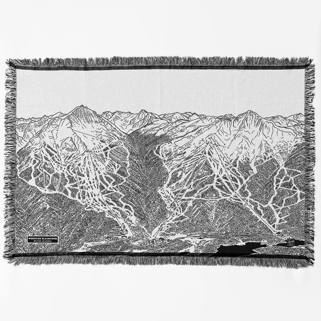 Whistler Blackcomb, British Columbia Ski Trail Map Blankets