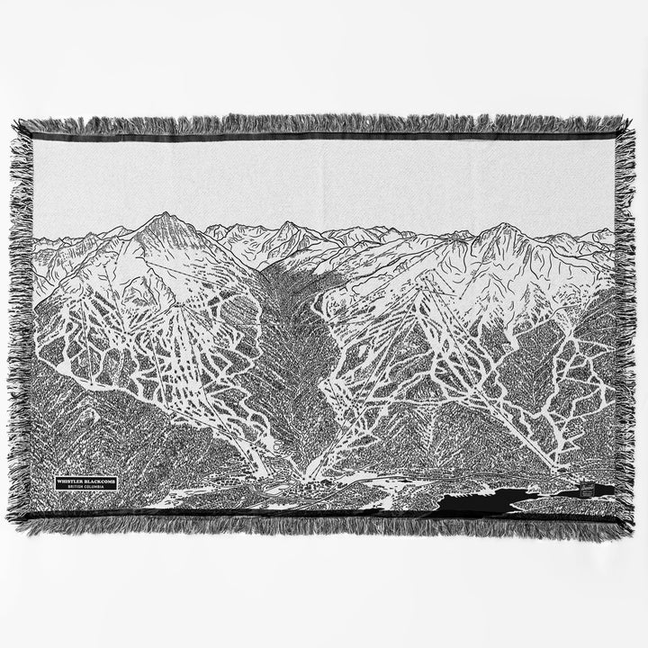Whistler Blackcomb, British Columbia Ski Trail Map Blankets