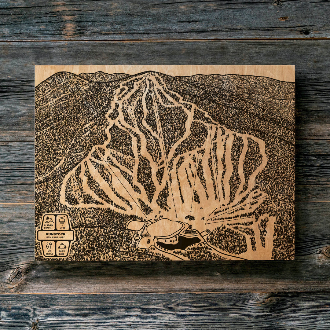 Gunstock Mountain, New Hampshire Ski Trail Map