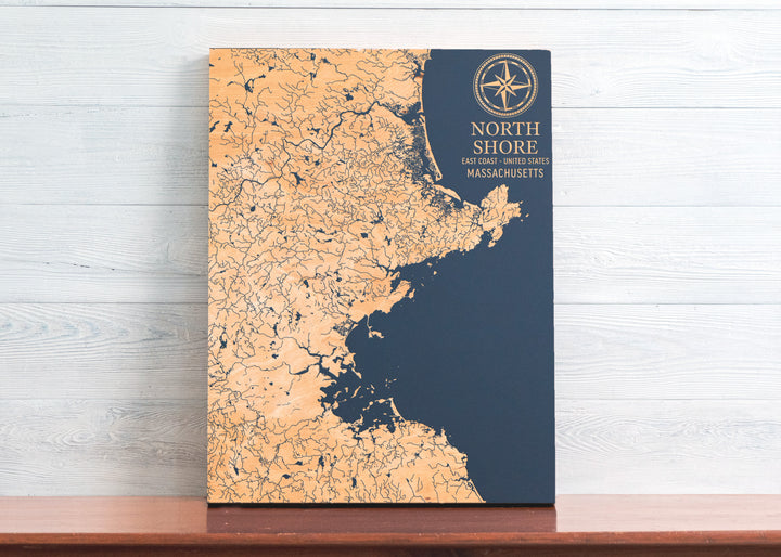 North Shore, Massachusetts U.S. Coastal Map