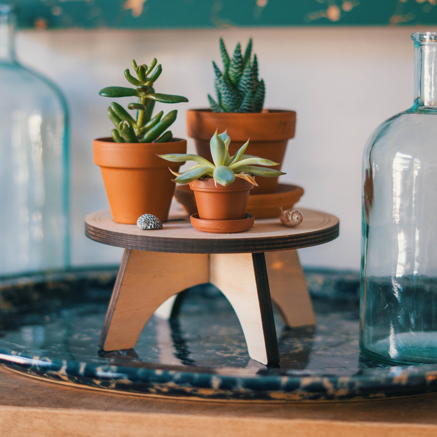 Mid Century Modern 6" Potted Plant Stand