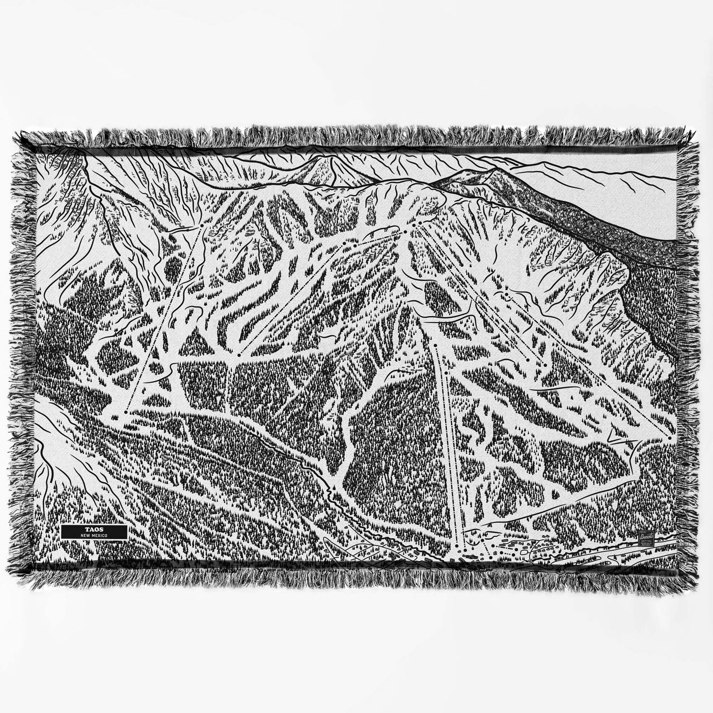 Taos, New Mexico Ski Trail Map Blankets