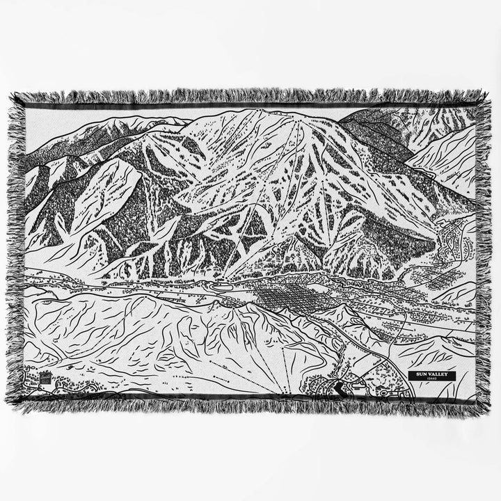 Sun Valley, Idaho Ski Trail Map Blankets
