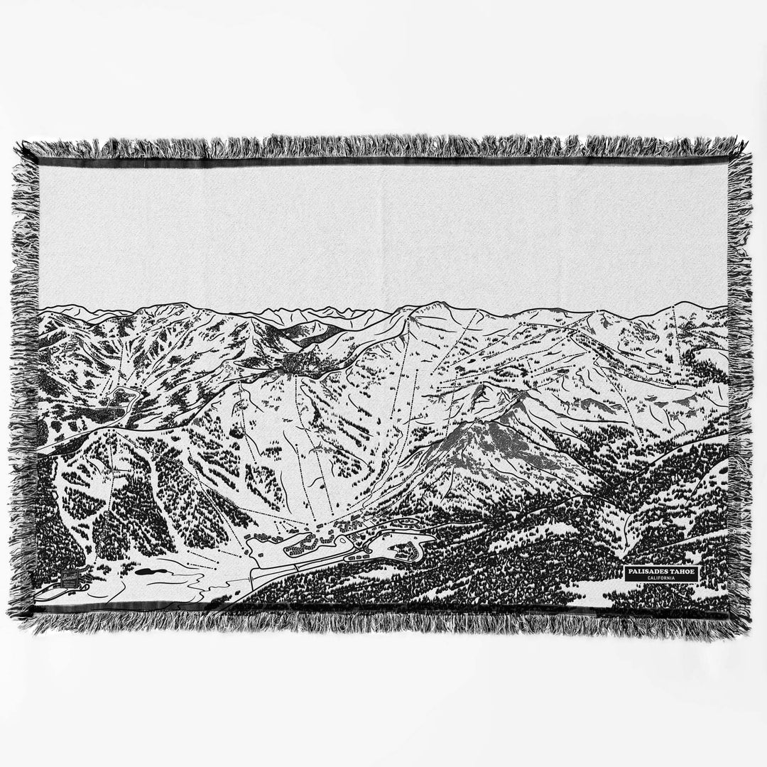 Palisades Tahoe, California Ski Trail Map Blankets