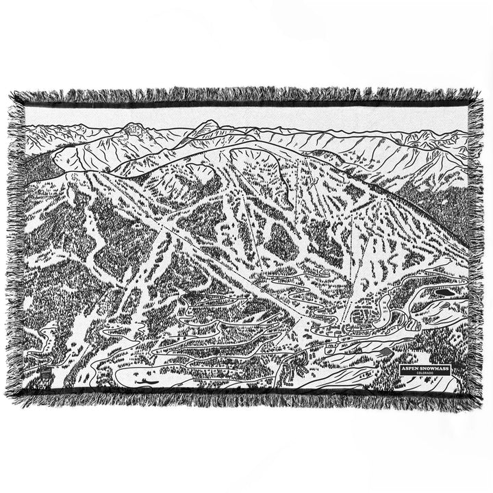 Aspen Snowmass, Colorado Ski Trail Map Blankets