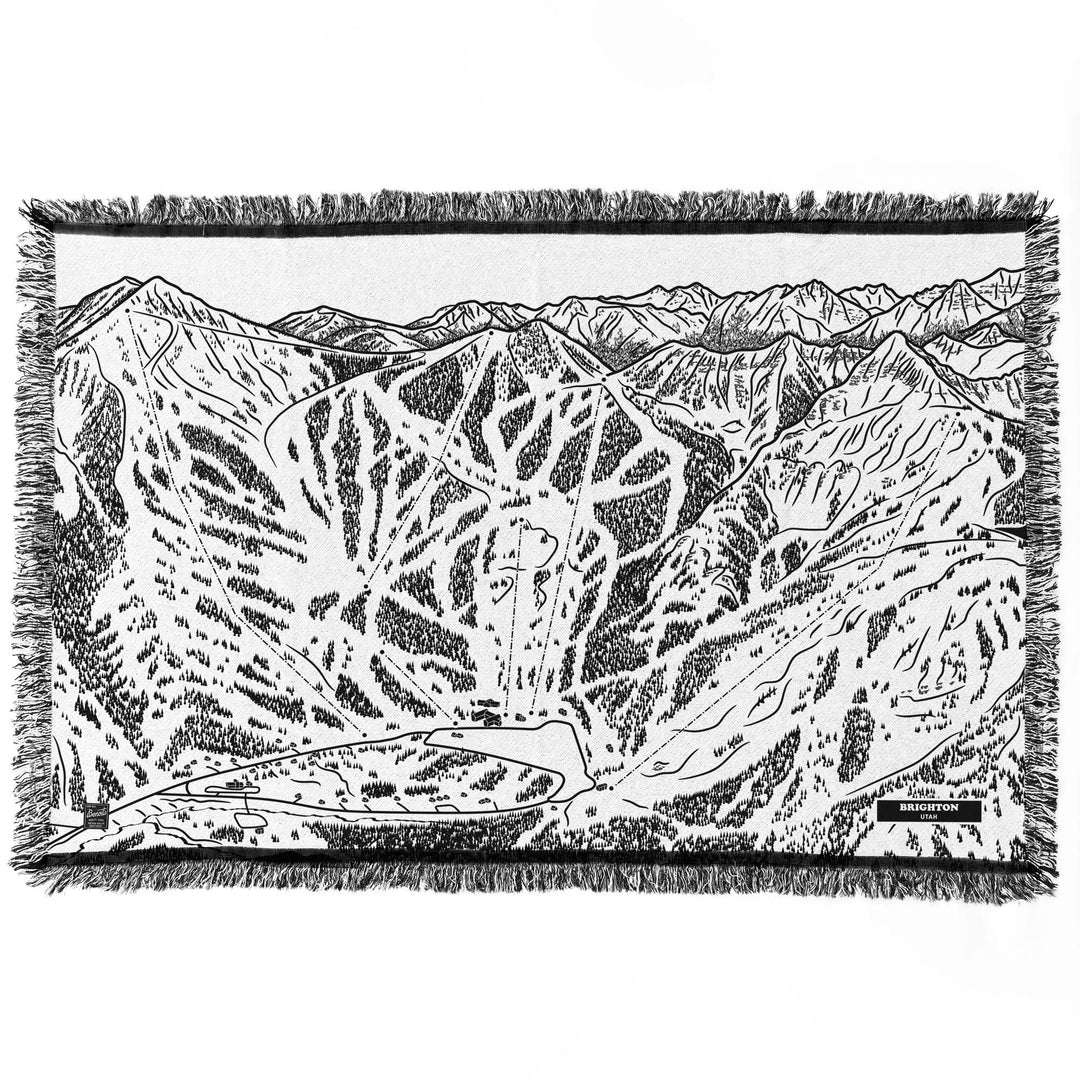 Brighton, Utah Ski Trail Map Blankets