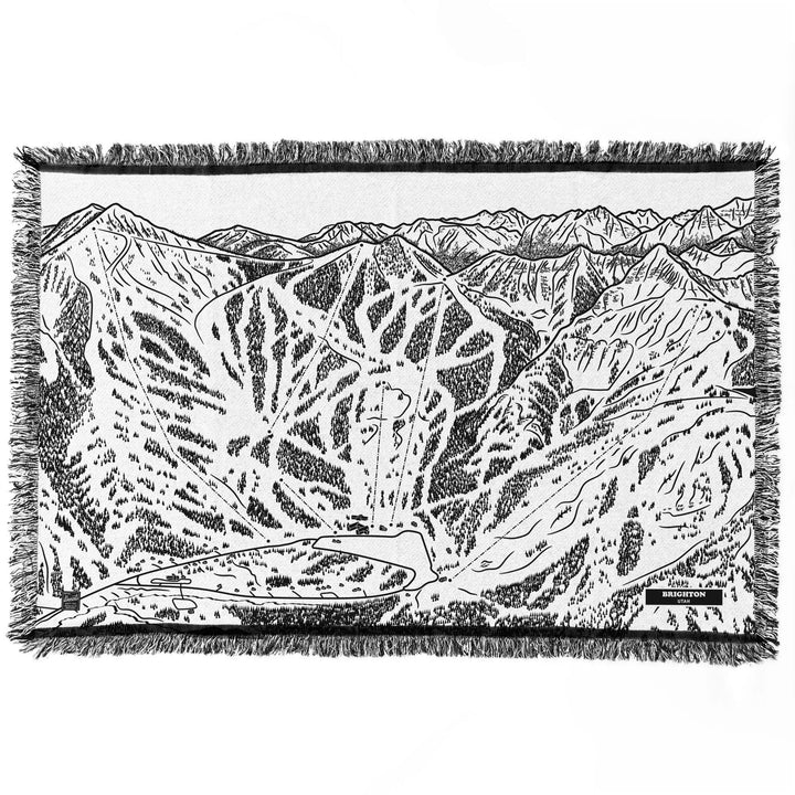 Brighton, Utah Ski Trail Map Blankets
