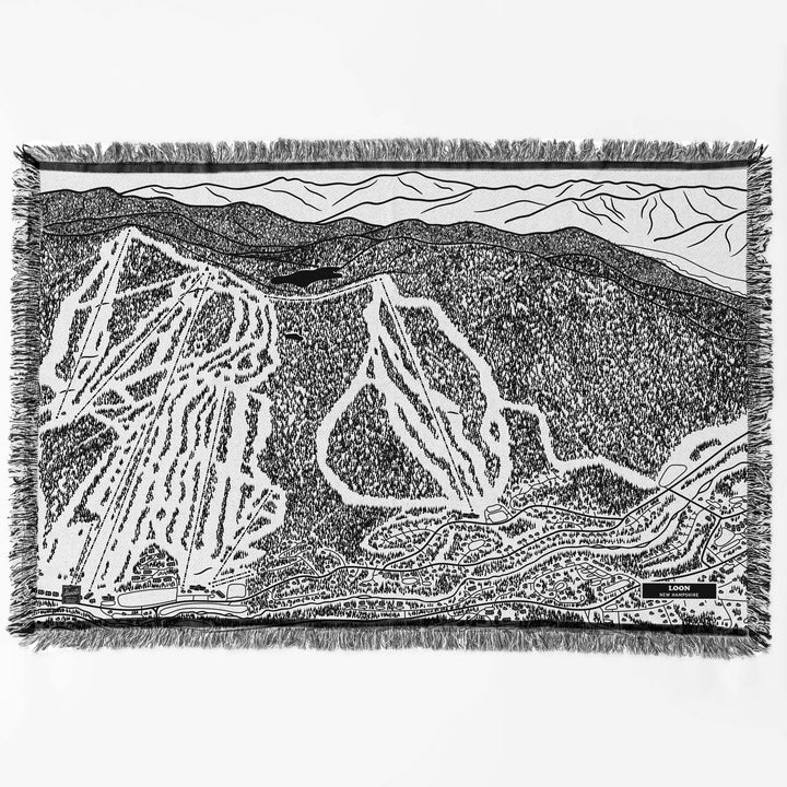 Loon, New Hampshire Ski Trail Map Blankets