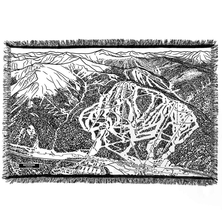 Keystone, Colorado Ski Trail Map Blankets