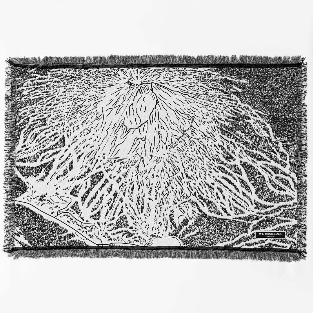 Mount Bachelor, Oregon Ski Trail Map Blankets
