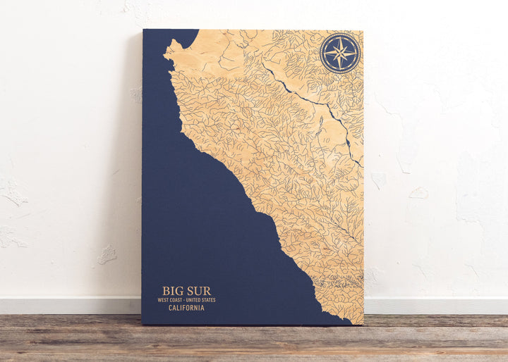 Big Sur, California U.S. Coastal Map