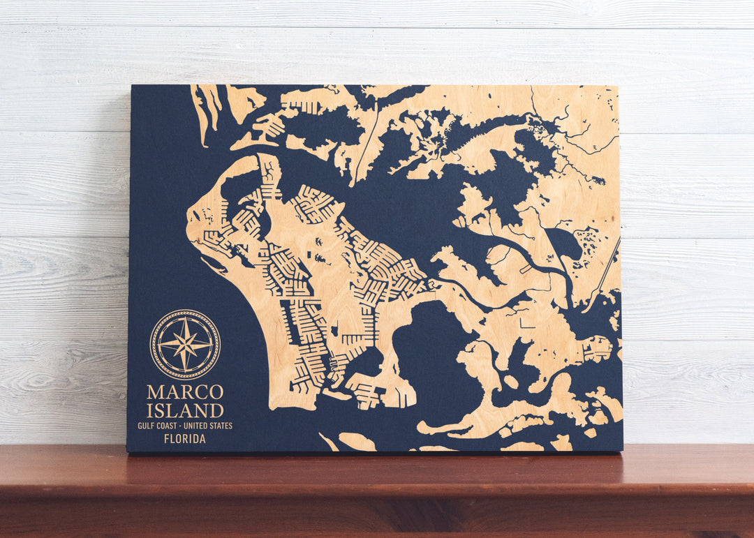 Marco Island, Florida U.S. Coastal Map