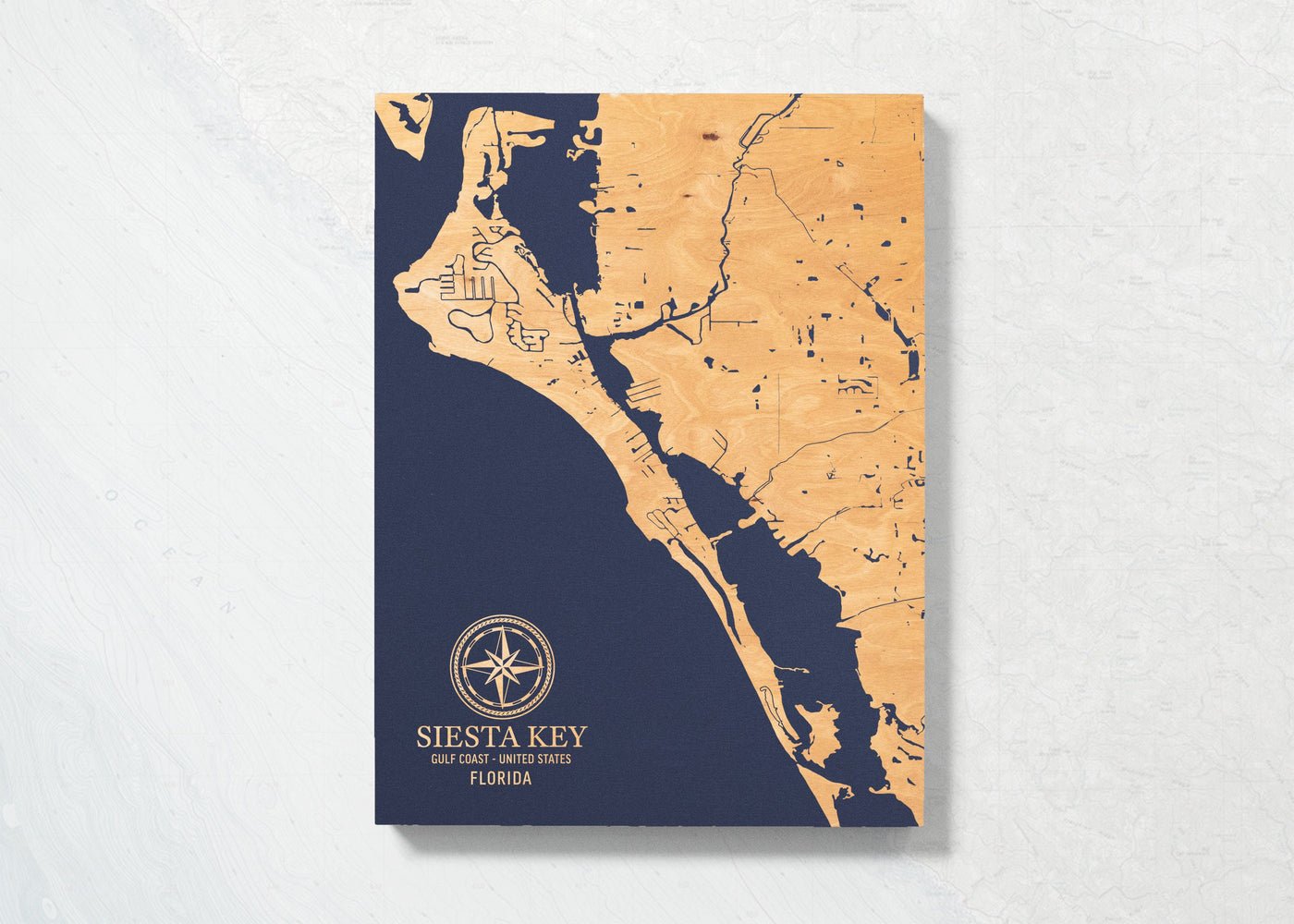 Siesta Key, Florida U.S. Coastal Map