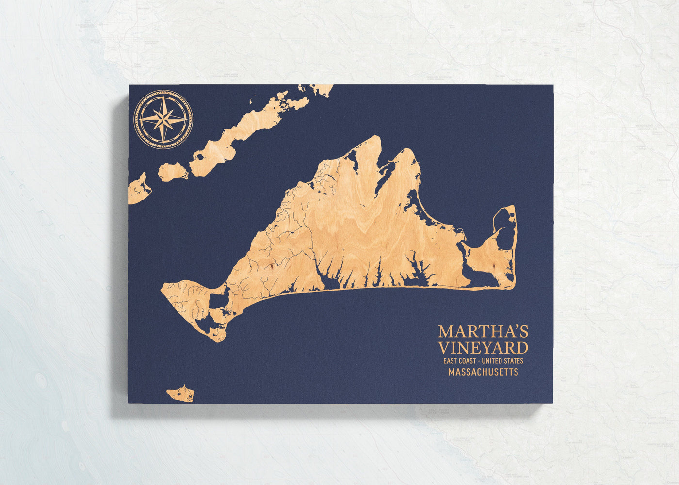 Martha's Vineyard, Massachusetts U.S. Coastal Map