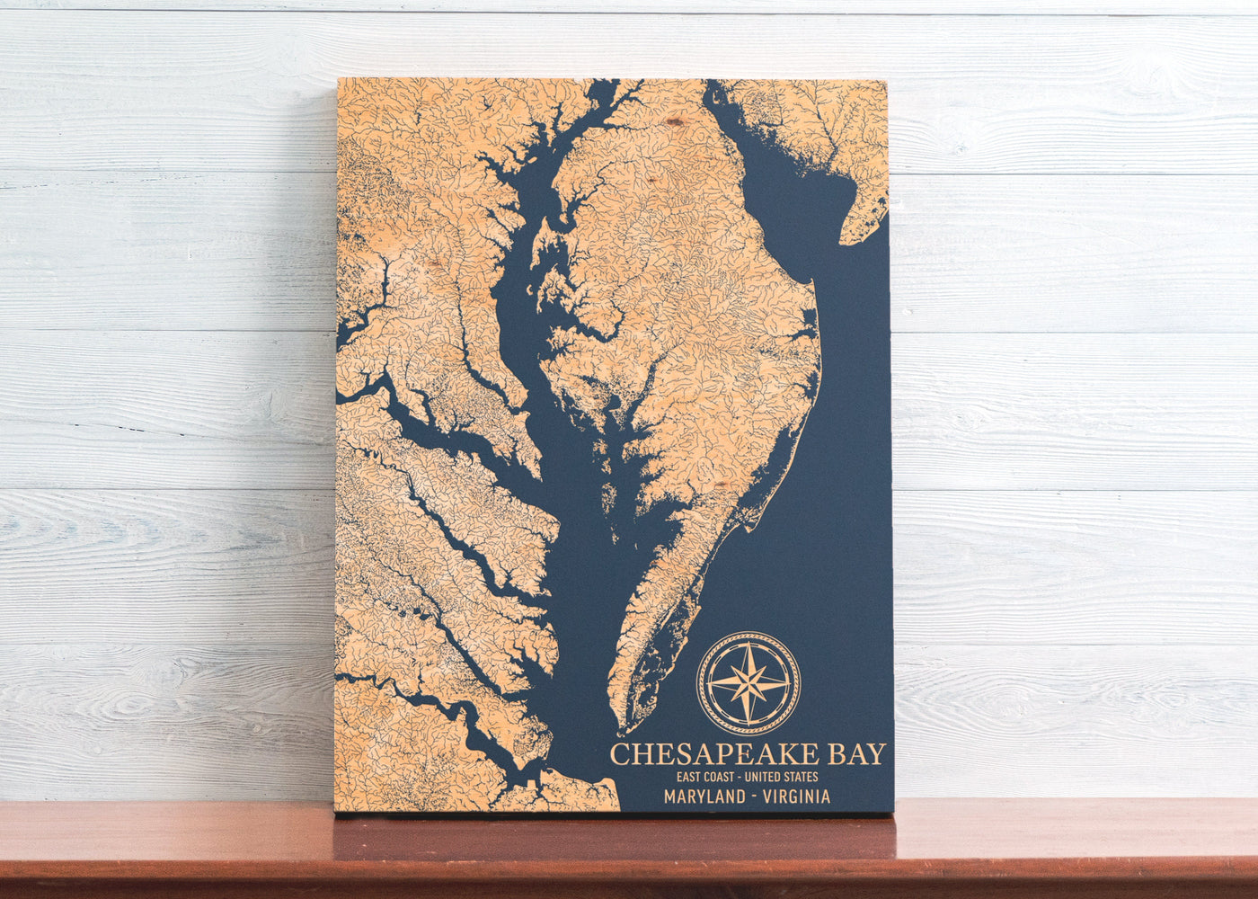 Chesapeake Bay, Maryland Virginia U.S. Coastal Map