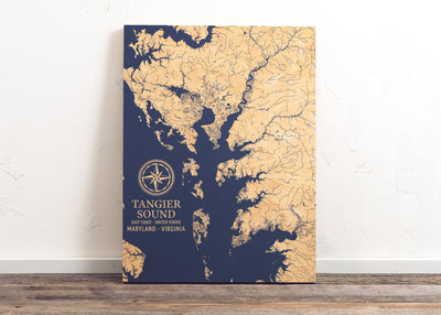 Tangier Sound, Maryland Virginia U.S. Coastal Map