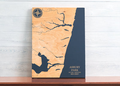 Asbury Park, New Jersey U.S. Coastal Map