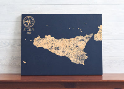 Sicily, Italy International Coastal Map