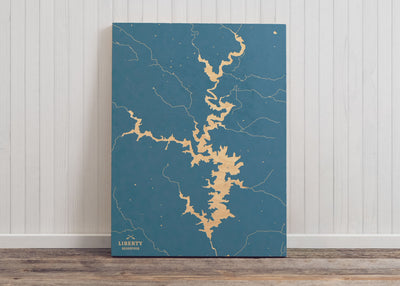 Liberty Reservoir, Maryland Lake Map