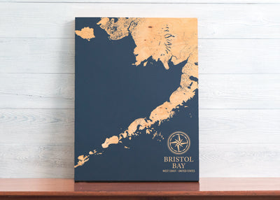 Bristol Bay, Alaska U.S. Coastal Map