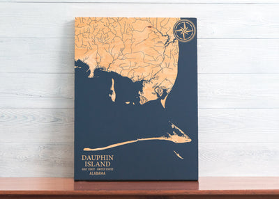 Dauphin Island, Alabama U.S. Coastal Map