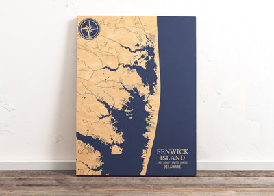 Fenwick Island, Delaware Maryland U.S. Coastal Map