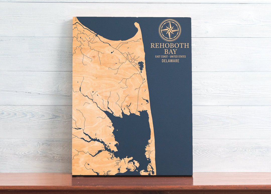 Rehoboth Bay, Delaware U.S. Coastal Map