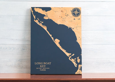 Longboat Key, Florida U.S. Coastal Map