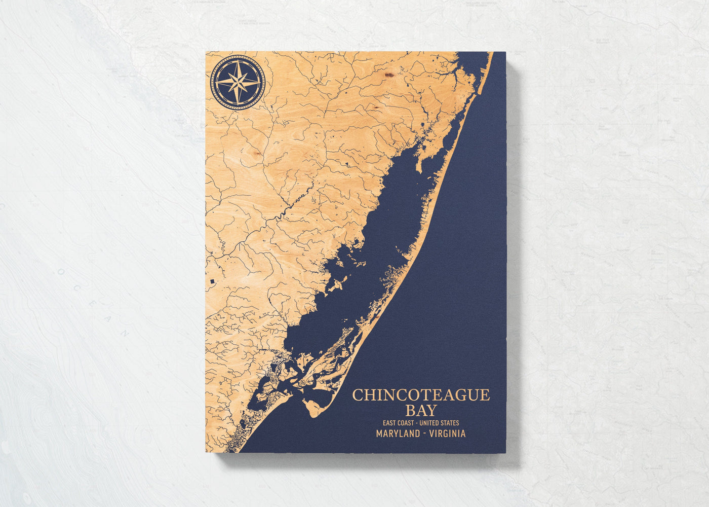 Chincoteague Bay, Maryland Virginia U.S. Coastal Map