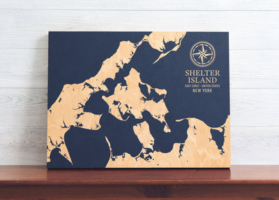 Shelter Island, New York U.S. Coastal Map