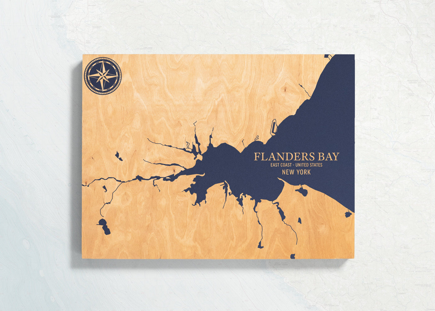 Flanders Bay, New York U.S. Coastal Map