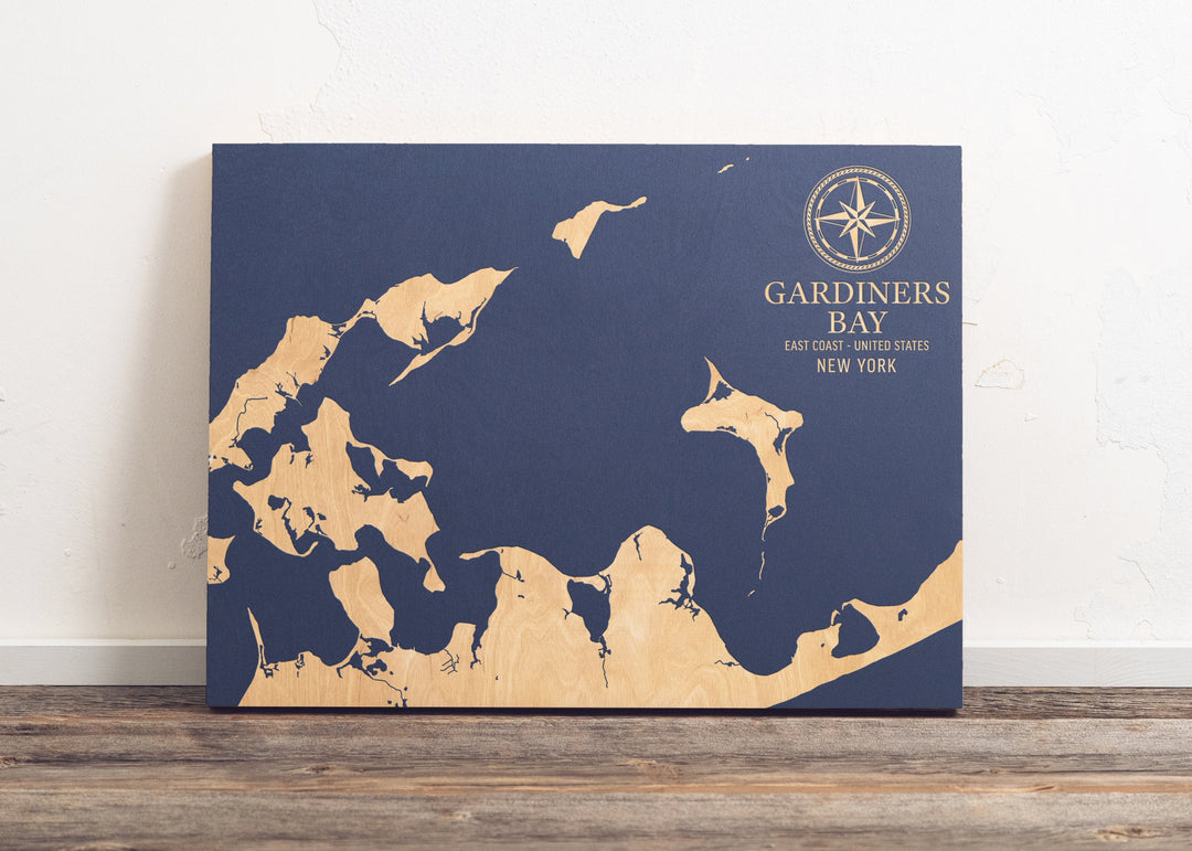 Gardiners Bay, New York U.S. Coastal Map