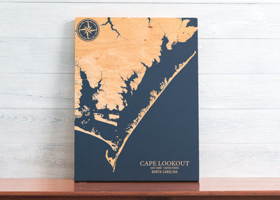 Cape Lookout, North Carolina U.S. Coastal Map