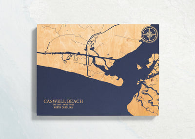 Caswell Beach, North Carolina U.S. Coastal Map