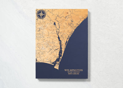 Wilmington, North Carolina U.S. Coastal Map