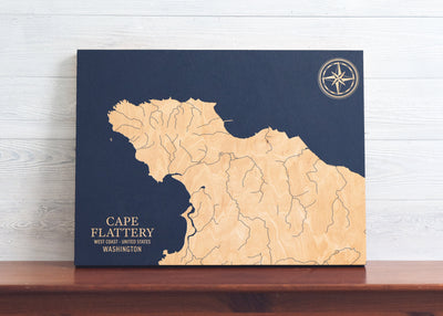 Cape Flattery, Washington U.S. Coastal Map