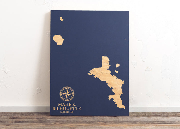 Mahe &amp; Silhouette, Seychelles International Coastal Map