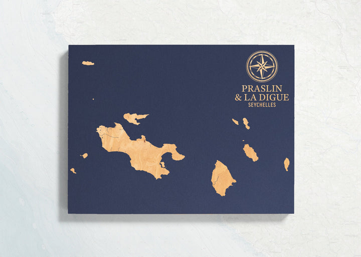 Praslin &amp; La Digue, Seychelles International Coastal Map